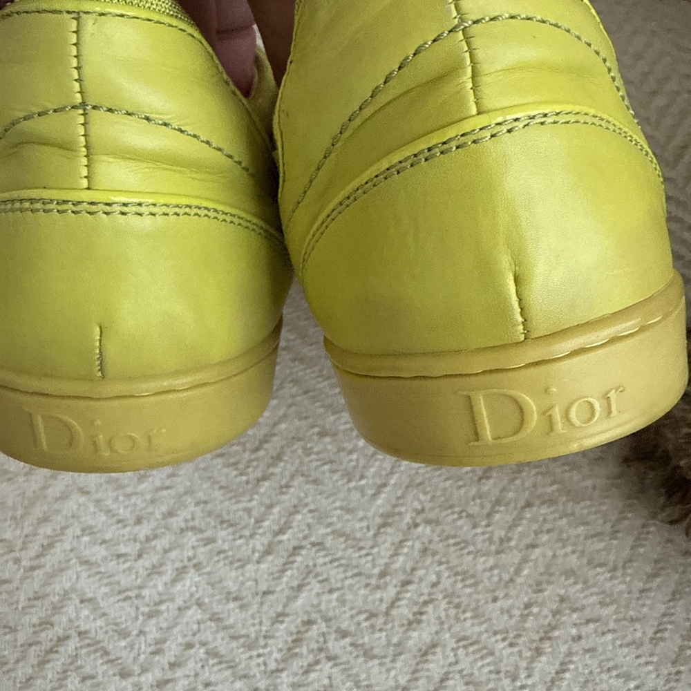 Dior B-Dee Cloth Trainers Yellow Green Size 36 - Picture 7 of 11